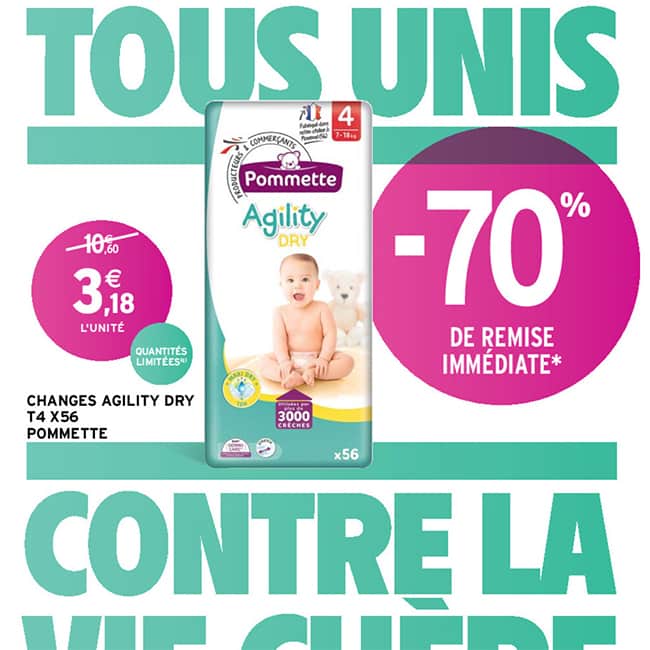 Promo Intermarché : 70% réduction sur les couches Pommette