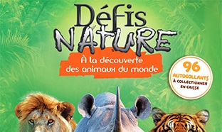 Vignette collector Auchan : jeux de société Défit Nature moins chers