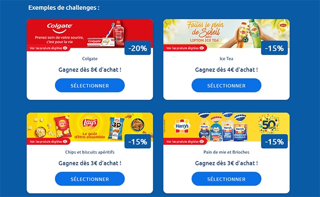 Exemples de challenges Carrefour