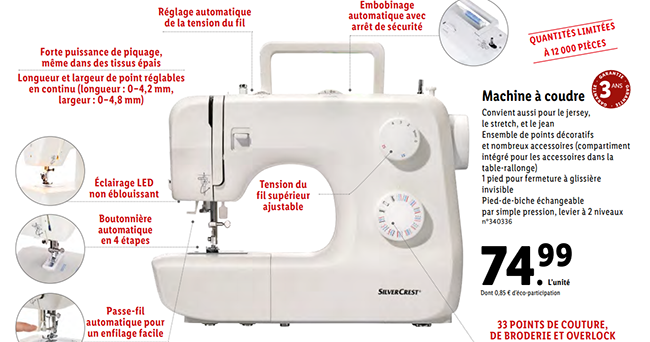 Mode D'emploi Machine à Coudre Pfaff Lidl