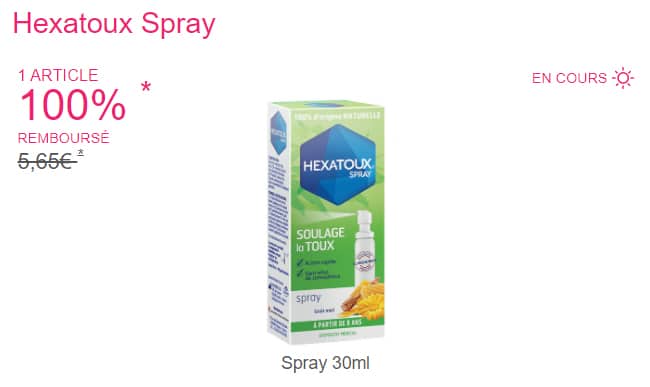 Obtenez le remboursement d’un spray Hexatoux avec Shopmium