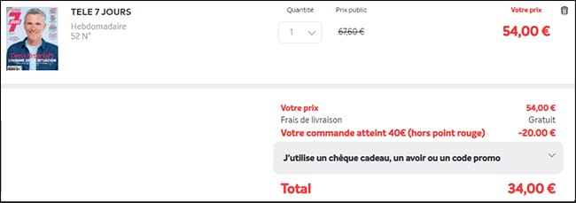 Bon plan programme TV : Télé7jours en promotion à 26€