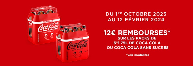Obtenez des bons de réduction pour l’achat d’un pack de 6 bouteilles de Coca-Cola