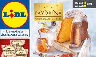 Catalogue Lidl chocolats Favorina novembre 2020