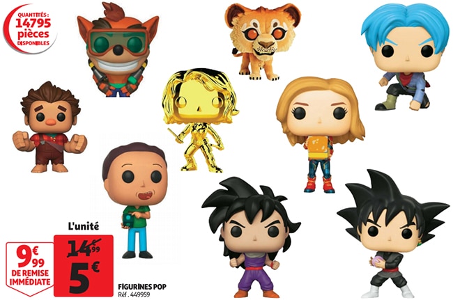 Figurines Funko POP moins chères chez Auchan