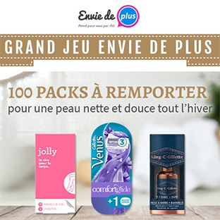 Jeu Envie de Plus : 100 packs « Peau douce » à gagner