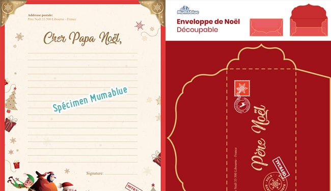 Imprimez gratuitement l’enveloppe et la lettre officielle pour le Père Noël