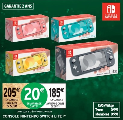 Promotion Nintendo Switch Lite chez Intermarché