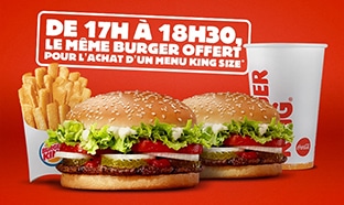 Burger King : burger offert pour menu King Size acheté
