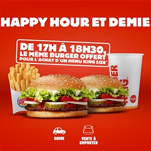 Burger King : burger offert pour menu King Size acheté