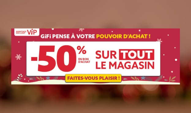 Promo GiFi : -50% en bon d’achat sur tout le magasin