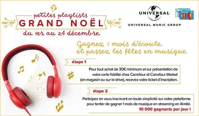 Concours Carrefour sur playlistscarrefour.fr