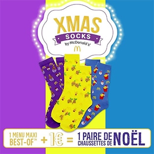 Chaussettes Mcdo Noel 2025 Les Chaussettes Mcdo à 1 € Pour Un Menu Best-of Acheté 10 McDo : Chaussettes Xmas Socks à 1€ avec menu Maxi Best-of
