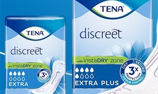 Echantillons de serviettes TENA Discreet InstaDRY gratuites