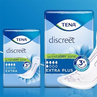 Echantillons de serviettes TENA Discreet InstaDRY gratuites