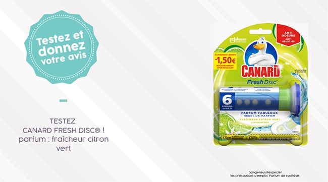 tester gratuitement les disques Canard Fresh Disc Citron Vert