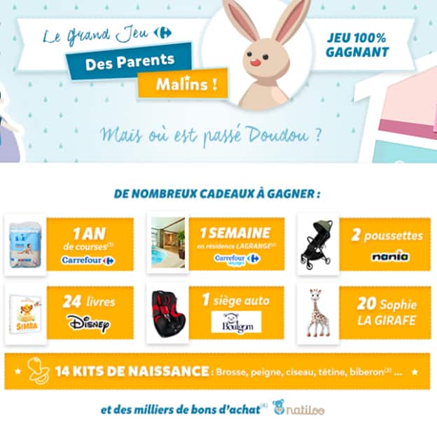 Jeu des Parents Malins Carrefour : Instants gagnants et tirage au sort