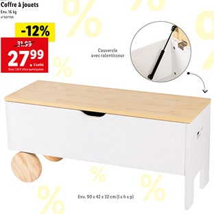 Promo Lidl : Coffre à jouets moins cher