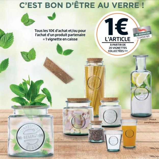 Netto : Vignette R-Génération pour bocaux en verre à 1 euro