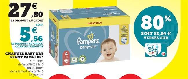 Promotions Pampers dans les Magasins U