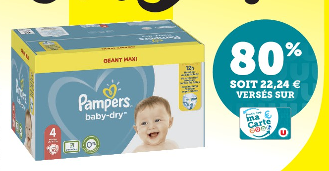 Promo Couches Pampers Super U Hyper U 80 De Remise Fidelite Promo Couches Pampers Super U Hyper U 80 De Remise Fidelite