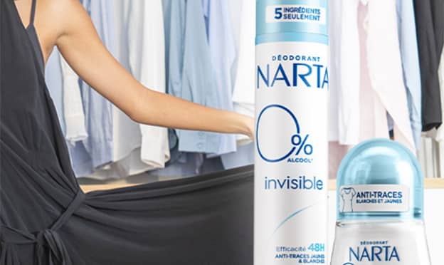 Test Narta : déodorants Invisible 0% gratuits