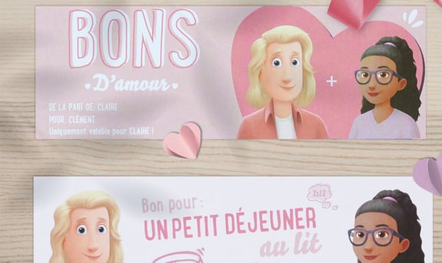 Cadeau Hourra Héros : Bon d’amour St Valentin gratuits