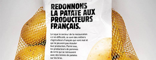 Un filet de 1Kg de pommes de terre offert au Drive avec votre commande Burger King