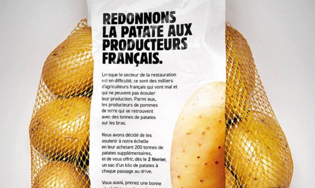 Covid-19 : Burger King offre 1Kg de patates à ses clients Drive