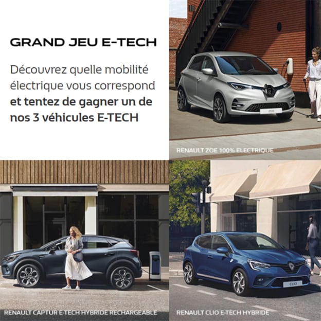 Jeu Renault : Voitures E-Tech à gagner