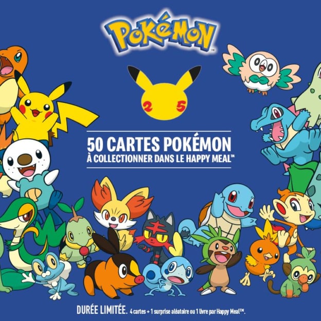 Cartes Pokémon à collectionner offertes avec le Happy Meal de McDo