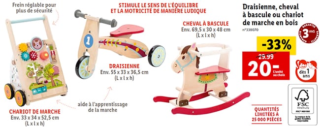 Lidl Cheval A Bascule Draisienne Ou Chariot En Bois A