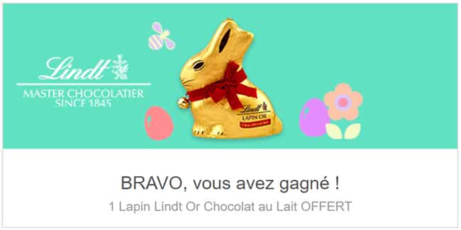 Cadeau Shopmium : Lapin en chocolat Lindt remboursé