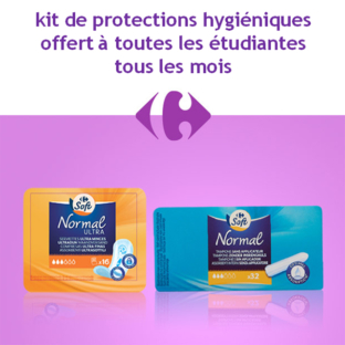 Carrefour : Protections hygiéniques gratuites pour les étudiantes