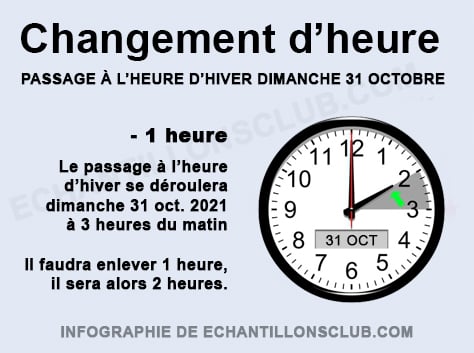 Quand va-t-on passer à l'heure d'hiver 2021 ?