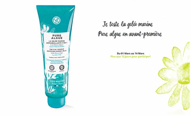 Testez gratuitement la Gelée Marine Démaquillante 3en1 d’Yves Rocher