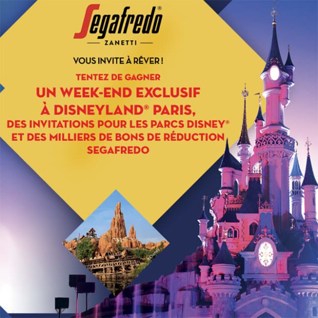 Jeu Segafredo : Séjour et entrées pour Disneyland à gagner
