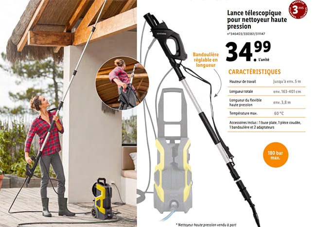 Lance de Nettoyage pour Gouttiere - Manche Telescopique 99 CM a