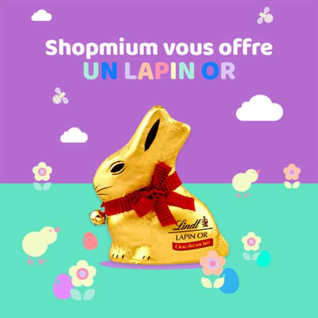 ODR Shopmium : Lapin Or Lindt gratuit car 100% remboursé