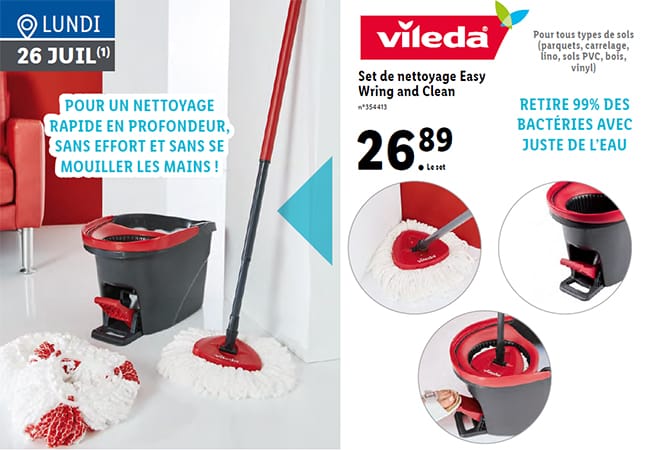 Lidl : Balai Vileda Easy Wring and Clean pas cher à 26,89€