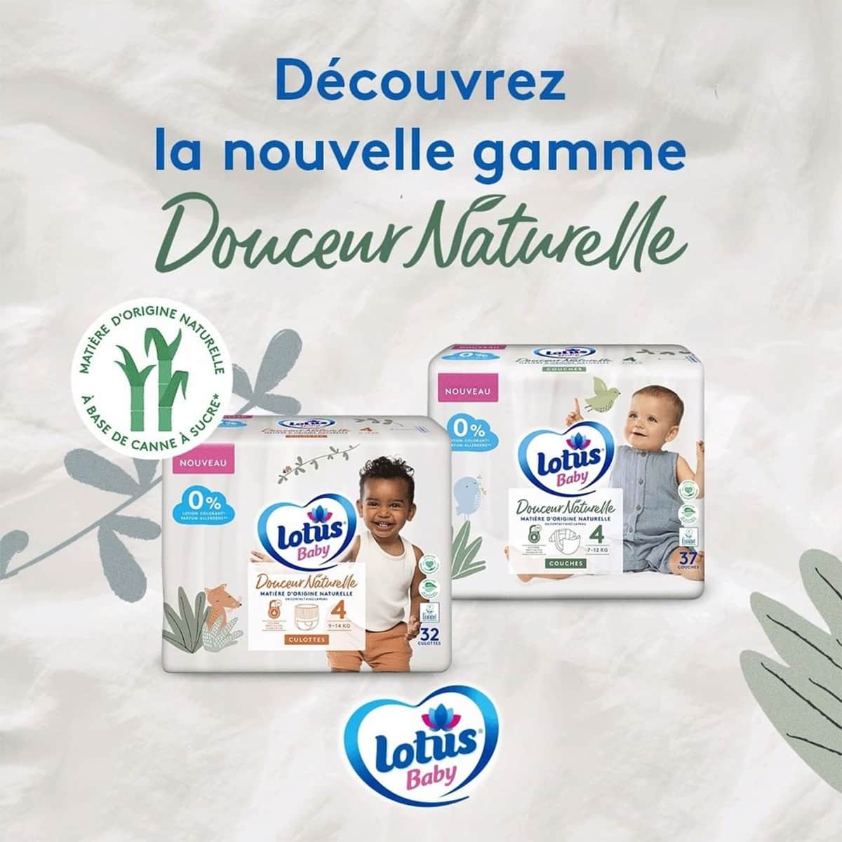 Test couches Lotus Baby Douceur Naturelle 4000 packs gratuits