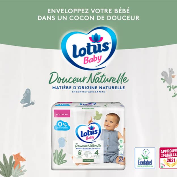 Test couches Lotus Baby Douceur Naturelle 1800 packs gratuits