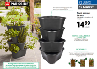 Lidl : Tour à pommes de terre Parkside pas cher à 14,99€