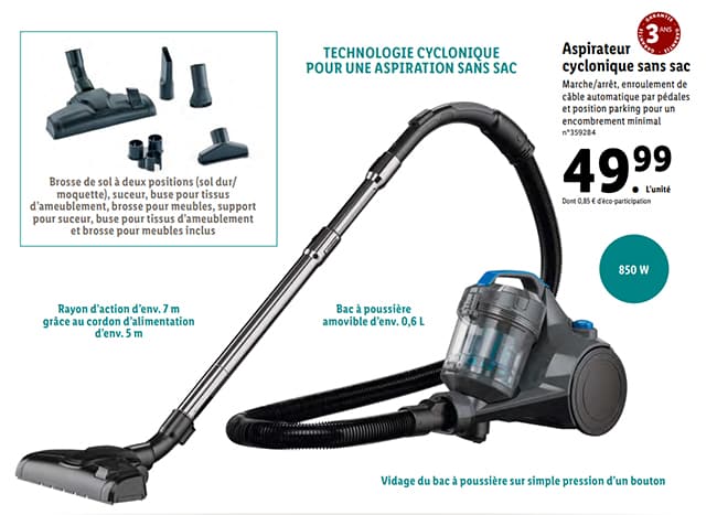 Aspirateur cyclonique sans sac à petit prix