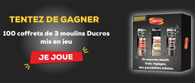 Tentez de remporter votre coffret de 3 moulins Ducros