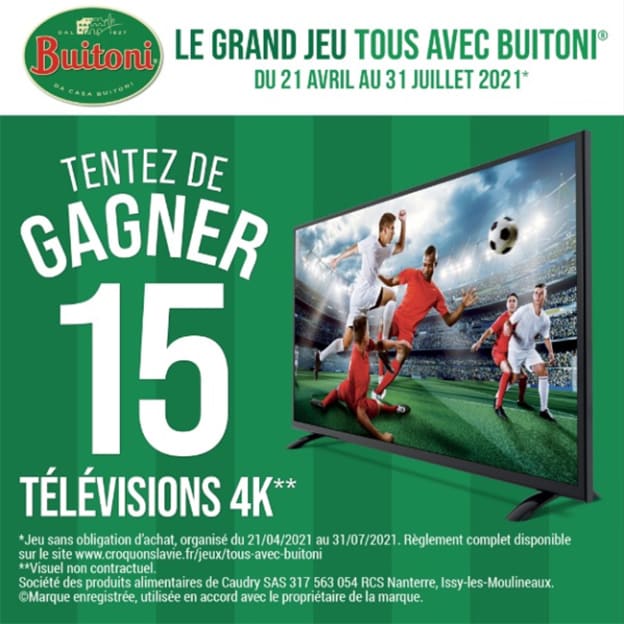 Jeu Croquons la vie & Buitoni : 15 TV 4K à gagner