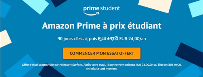 Prime Student : Profitez de 90 jours d’essai à Amazon Prime si vous êtes étudiant