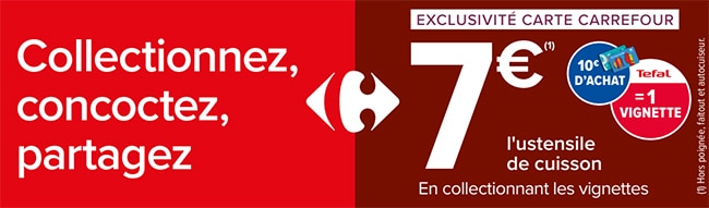 Produits Tefal à partir de 7 euros avec les vignettes Carrefour