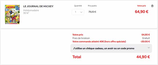abonnement magazine Le Journal de Mickey pas cher