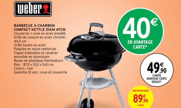 Intermarché : Barbecue Weber à 49,90€ (avantage carte déduit)